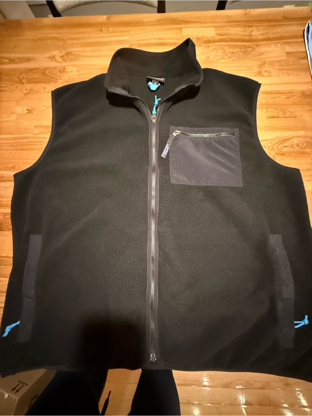 Patagonia Black Synchilla Fleece Zip Vest with Chest Pocket
